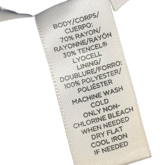 Ann Taylor Loft Womens Black Ivory Print Sheath Pleated Neck Knit Dress sz M - Picture 15 of 16